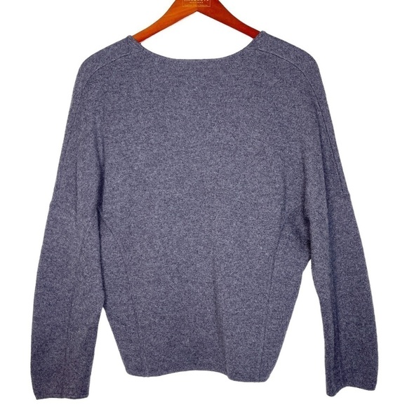 VINCE Merino Wool and Cashmere Lace Front Sweater Size XS in Charcoal Gray - Picture 8 of 11